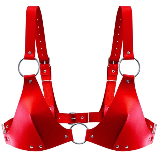 Лиф из натуральной кожи Feral Feelings - Bikini Top Red