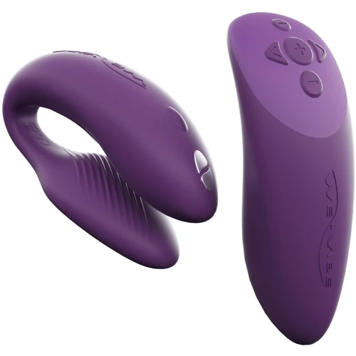 Смарт-вибратор для пар We-Vibe Chorus Purple, сенсорное управление вибрациями сжатием пульта: Назначение Вагинальные