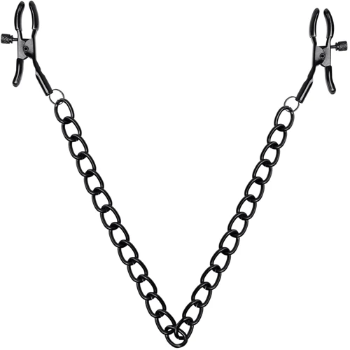 Затискачі для сосків Bedroom Fantasies Nipple Clamps with Chain - Black