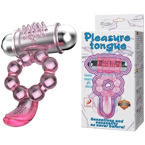 Эрекционное кольцо с вибрацией Pleasure Tongue Ring, BI-014075