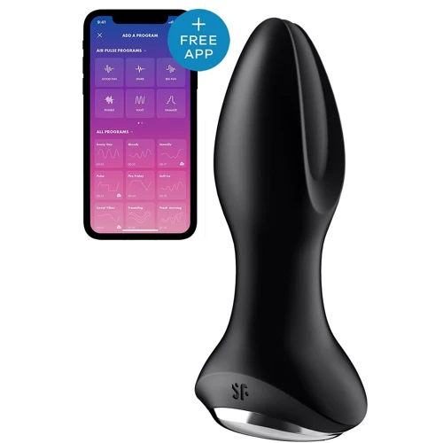 Анальна смарт вібропробка із перловим масажем Satisfyer Rotator Plug 2+ Black