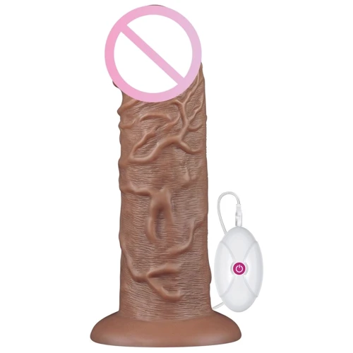 Реалистичный вибратор LoveToy Realistic Chubby Vibrating Dildo Brown 10.5''