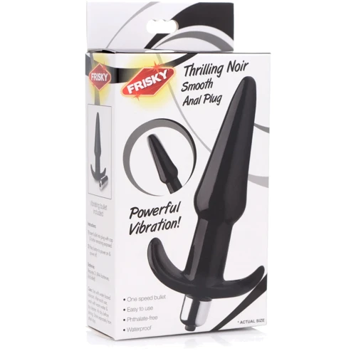 Анальная пробка с вибрацией Frisky Smooth Vibrating Anal Plug Black фото 5