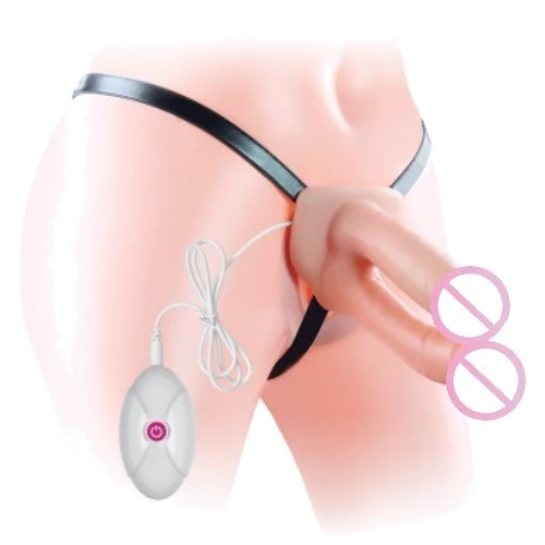 Подвійний порожнистий страпон з вібрацією LoveToy Vibrating Unisex Hollow Double Penetrator