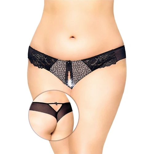 Жіночі стрінги SoftLine G-String 2435, Plus Size, XL (black panther)