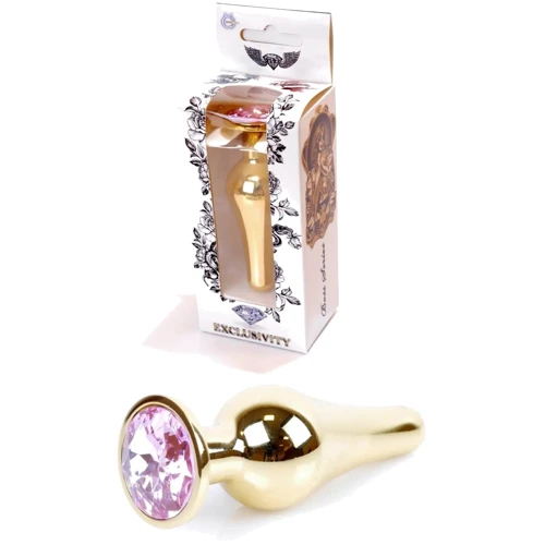 Анальна пробка із кристалом BOSS of TOYS Boss Series - Jewellery Gold BUTT PLUG Rose, BS6400063