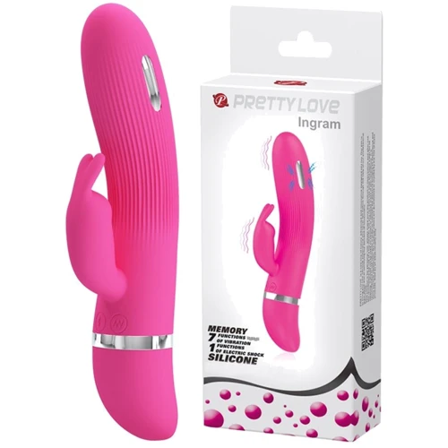 Вибратор с электростимуляцией Pretty Love Ingram Vibrator Purple: Длина, см 19.2