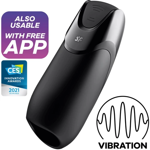 Смарт-мастурбатор з вібрацією Satisfyer Men Vibration+, 2 мотора, 14 режимів, водонепроникний