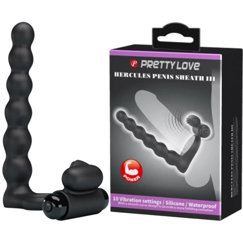 Насадка на член LYBAILE Pretty Love Hercules Vibro Penis Sheath III Black