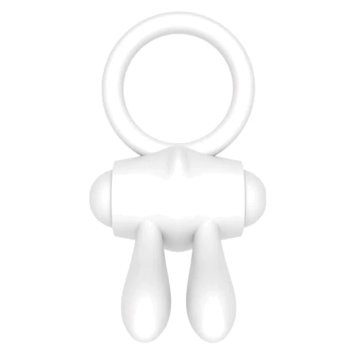 Эрекционное виброкольцо LoveToy Power Clit Cockring, White