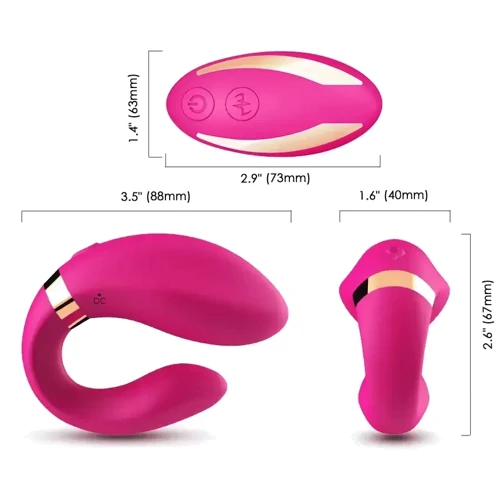 Вібромасажер для пар Boss Series з пультом дистанційного керування - Couple Vibrator Pink USB 9 Function (BS5200030): Призначення Для точки ДЖИ