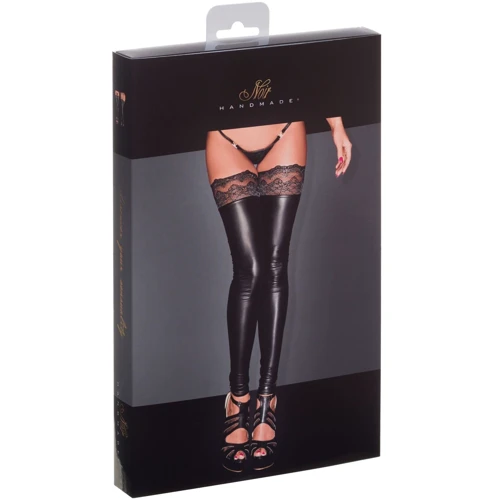 Панчохи Noir Handmade F135 Powerwetlook stockings Вlack, 3XL: Застосування На ноги