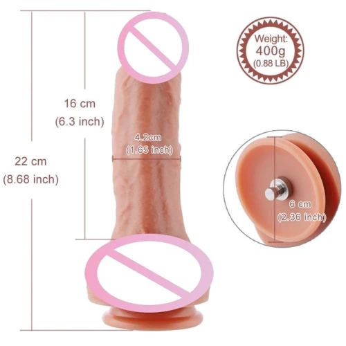 Ультрареалистичный фаллоимитатор для секс-машин Hismith 8.3″ 2-layers Silicone Flesh Dildo: Мошонка Есть