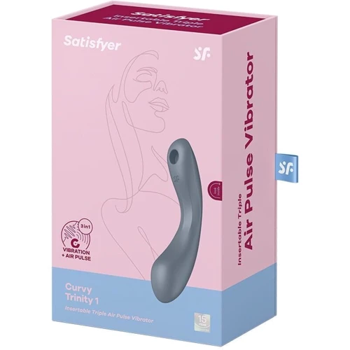 Вакуумный стимулятор с вибрацией Satisfyer Curvy Trinity 1 Bluegrey: Назначение Вакуумные