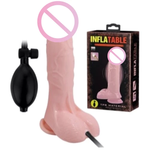 Фаллоимитатор LYBAILE Inflateable Dildo Flesh, 18,8 см