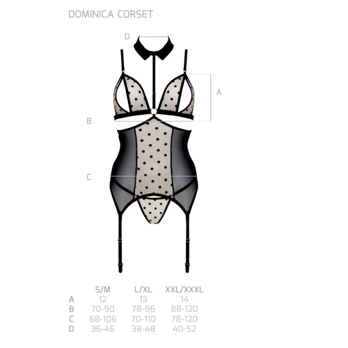 Корсет з відкритими грудьми Passion DOMINICA CORSET Вeige XXL/XXXL (стрінги в наборі): Застосування На тело