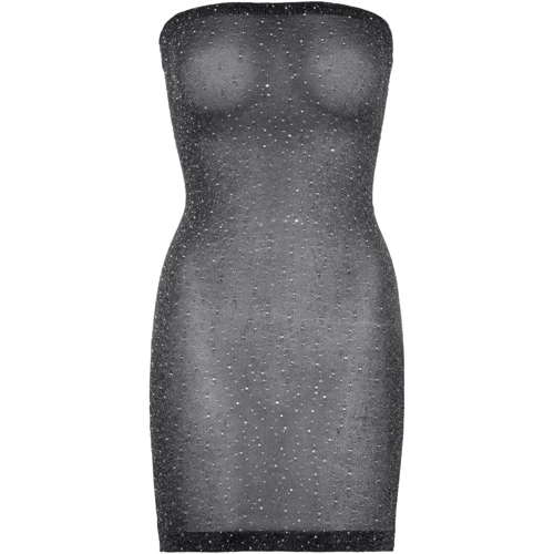 Платье-труба со стразами Leg Avenue Shimmer Sheer OS Black/Silver: Декор Стразы