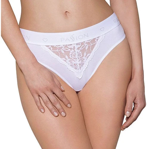 Трусики з широкою гумкою і мереживом Passion PS001 PANTIES white, size L