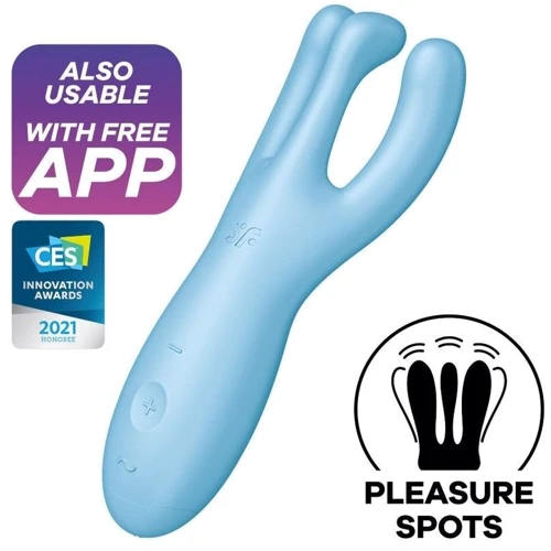 Клиторальный смарт вибратор Satisfyer Threesome 4 Blue с тремя пальчиками: Для кого Для женщин