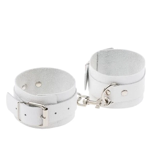 Кайдани Leather Standart Leg Cuffs, White