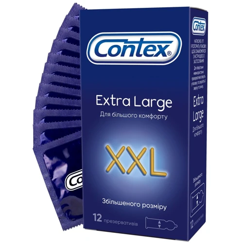 Презервативи латексні з силіконоваю змазкою Contex №12 Extra Large