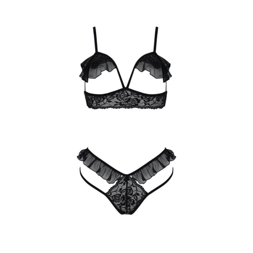 Комплект Passion DOLLY SET WITH OPEN BRA black L/XL: Застосування На тело