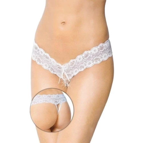 Женские стринги SoftLine - G-string 2456, M/L (white): Вид Трусы