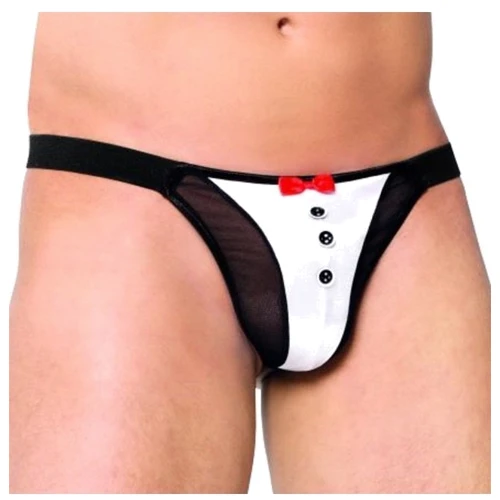 Мужские трусы SoftLine Thong 4433, S-L (black/white)