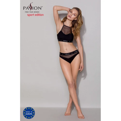 Спортивный топ с прозрачной вставкой Passion PS006 TOP black, size L: Применение На грудь