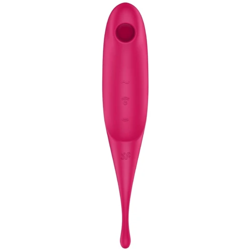 Вакуумний стимулятор Satisfyer Twirling Pro Red: Тип і форма Двусторонние