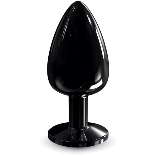 Металева анальна пробка із кристалом Dorcel - Diamond Plug Black M