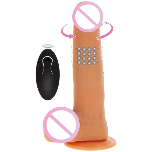 Вібратор із ротацією Toy Joy Get Real Rotating Vibrating Dildo (тілесний)