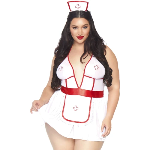 Костюм медсестри Leg Avenue Roleplay Nightshift Nurse + 1X-2X White/Red