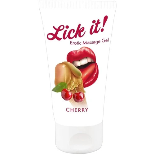 Веганський масажний гель на водній основі Lick-it Cherry, 50 мл