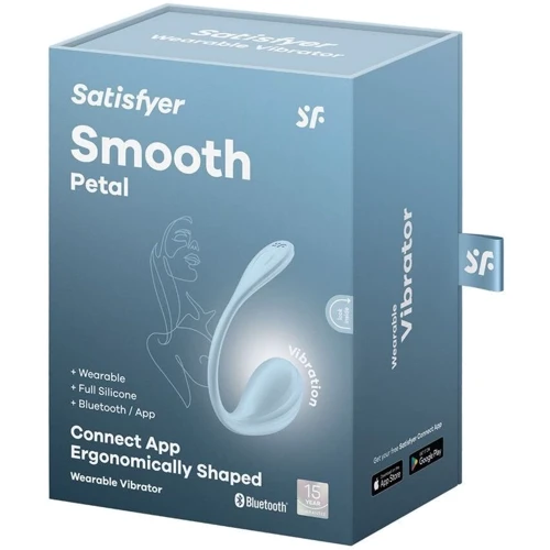 Виброяйцо Satisfyer Smooth Petal Connect App Light Blue фото 8