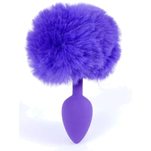 Анальна пробка S з хвостом BOSS of TOYS Boss Series - Silicon PLUG Bunny Tail Purple, BS6400101