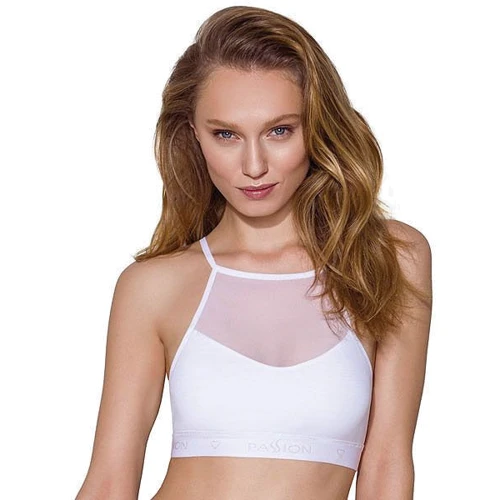 Спортивный топ с прозрачной вставкой Passion PS006 TOP white, size L