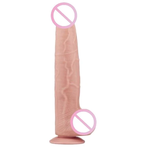 Фалоімітатор LoveToy Sliding-Skin Dual Layer Dong 13.5" Flesh