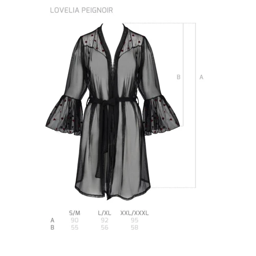 Пеньюар Passion LOVELIA PEIGNOIR black S / M: Декор Волан