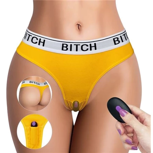 Вибротрусики LoveToy Ingen Bitch Vibrating Panties Yellow (на талию 71-81 см)