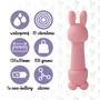 Мини-вибратор FeelzToys Mister Bunny Pink с двумя насадками: Длина, см 13.5