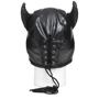 Маска Master Series Dungeon Demon Bondage Mask with Horns - Black фото 8