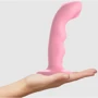 Насадка для страпону з подвійною точковою пульсацією Strap-On-Me Tapping Dildo Wave - Coral Рink фото 1