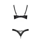 Комплект из экокожи Celine Bikini 4XL/5XL — Passion: открытый бра с лентами, стринги со шнуровкой: Для кого Для женщин