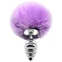 Металевий анальний затор Кролячий хвостик Alive Fluffly Twist Plug L Purple: Для кого унісекс