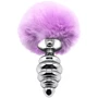 Металевий анальний затор Кролячий хвостик Alive Fluffly Twist Plug M Purple: Для кого Унисекс