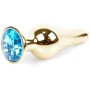 Анальная пробка с кристаллом BOSS of TOYS Boss Series - Jewellery Gold BUTT PLUG Light Blue, BS6400067 фото 8