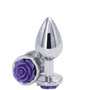 Анальна пробка Ns Novelties - Rose Buttplug S (срібляста з фіолетовим)