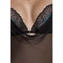 Сорочка Passion DELIENA CHEMISE Black S/M (стрінги в наборі): Застосування На тело