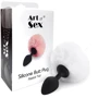 Силіконова анальна пробка М Art of Sex - Silicone Bunny Tails Butt plug, білий: Тип Анальные пробки